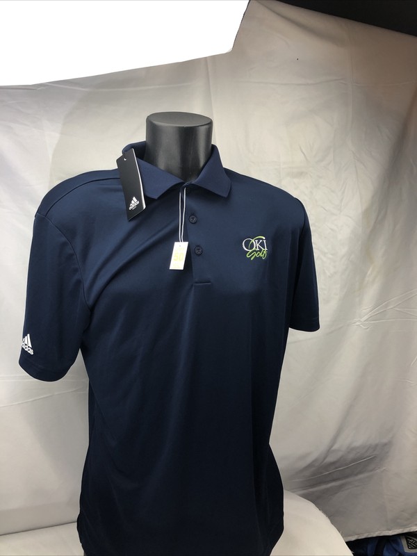 adidas Men's Performance Logo Navy Solid Golf Polo UPF 50 Med Redmond Ridge Oki gallery