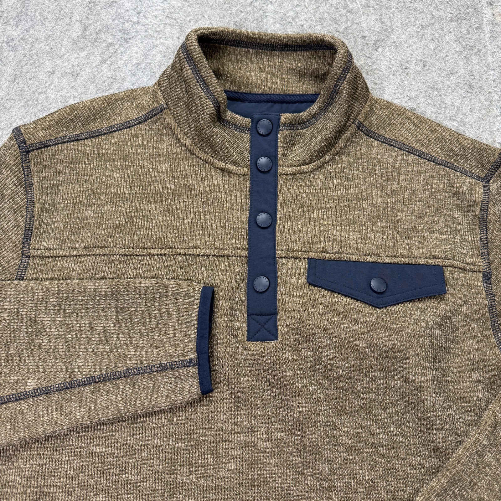 Onward Reserve 1/4 Snap Pullover Men M Beige Performance Stretch gallery