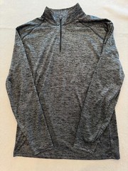 Badger Shirt Mens Large Gray Heather 1/4 Zip Knit Pullover Activewear Collar
