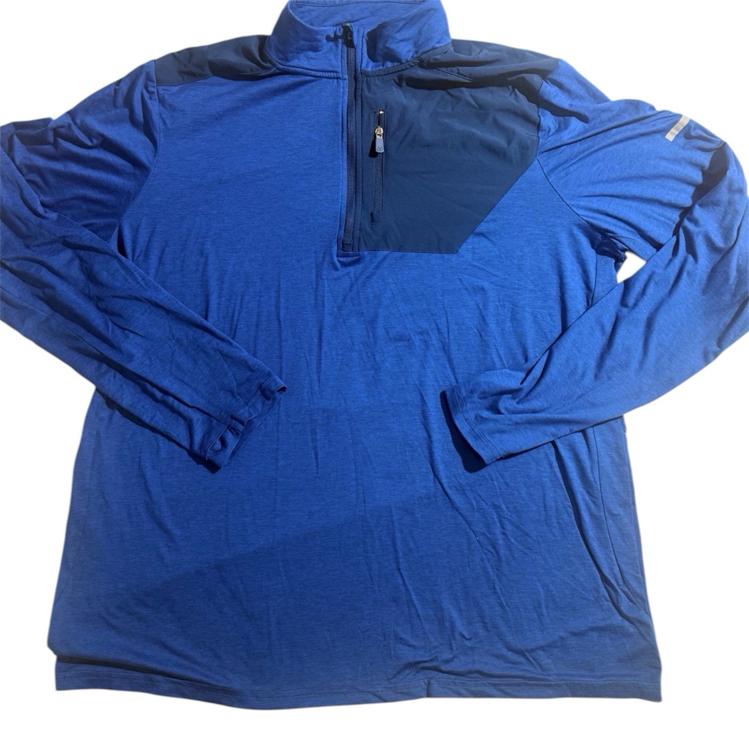 Tek Gear Mens 3XLT Blue Quarter Zip Athletic Pullover Stretch Performance Shirt gallery