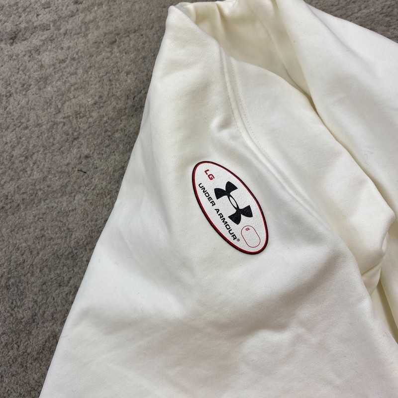 Under Armour ColdGear Fitted Mock Neck Shirt Large White Performance Gym Mens gallery