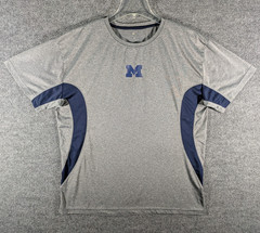 University of Michigan UofM Wolverines Gray Performance Athletic T-Shirt Mens XL