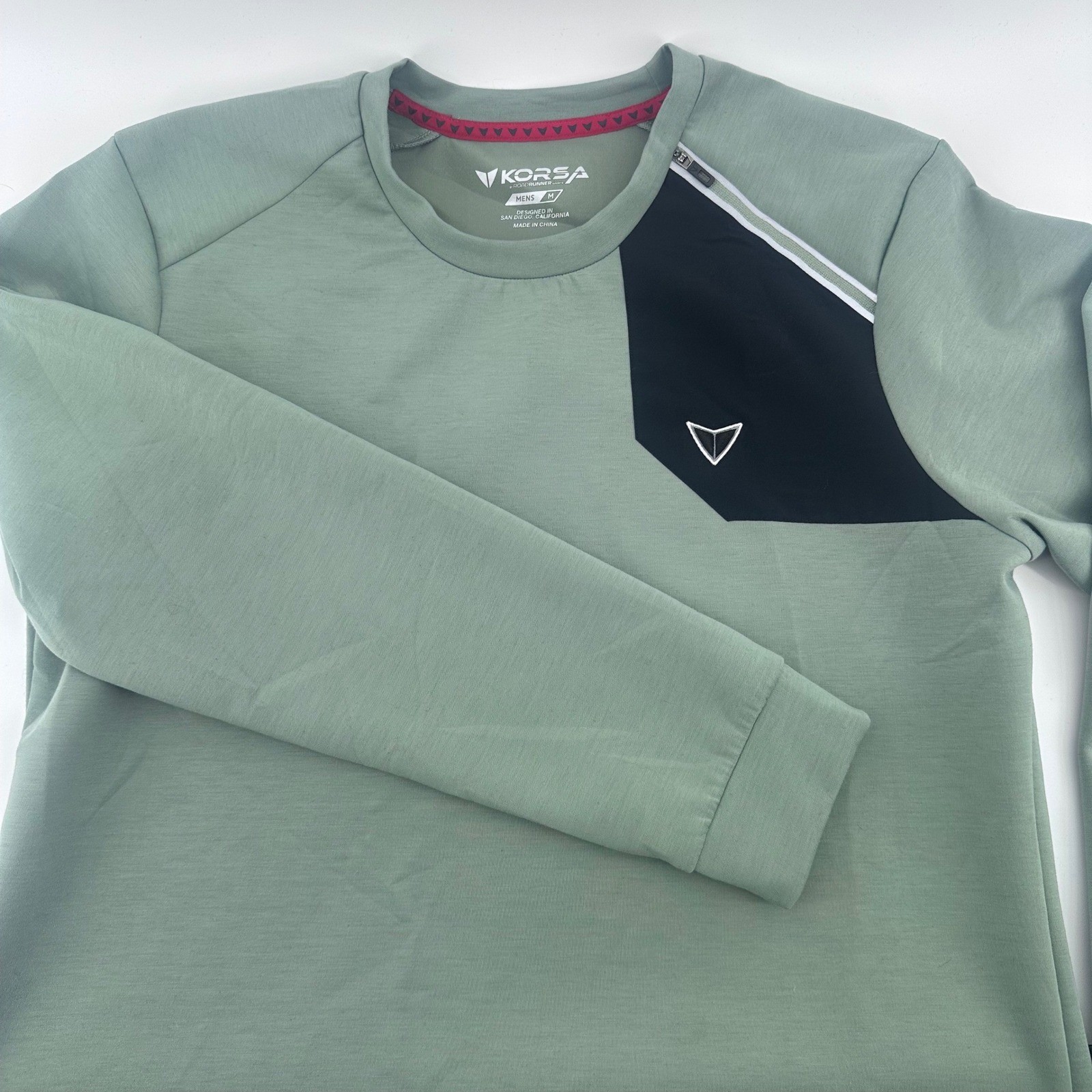 Korsa by Road Runner Sports Pullover Mens M Green Olive Crewneck Long Sleeve gallery