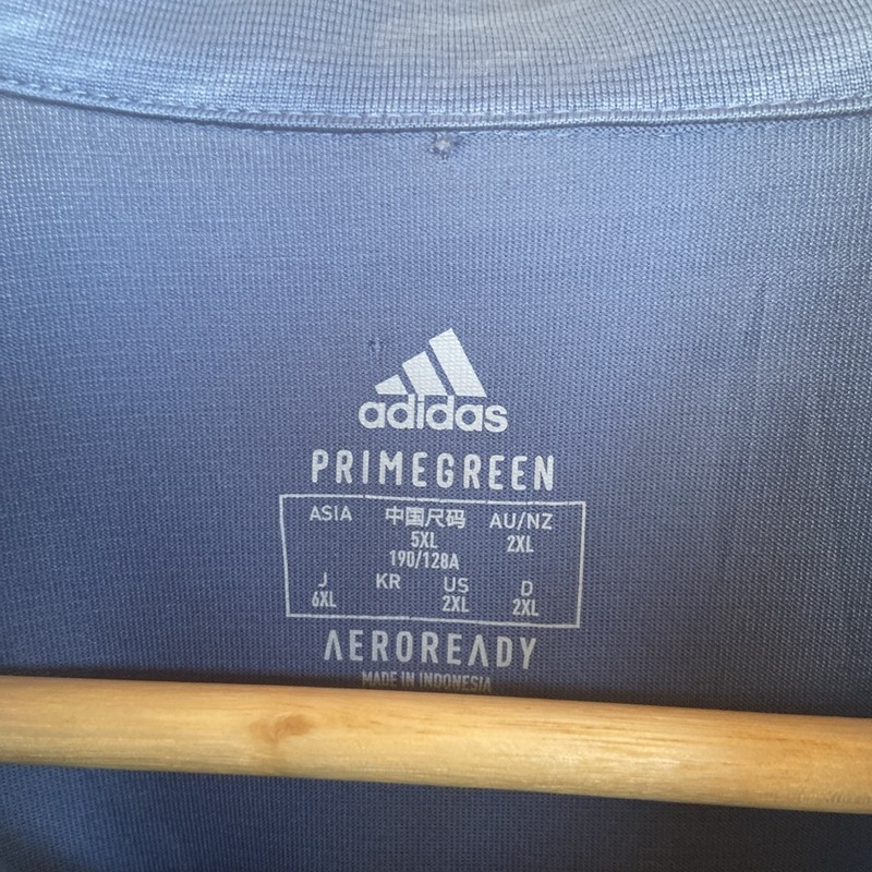 Adidas Terrex 1/4 Zip Training Top Blue Primegreen Aeroready 3/4 Sleeve Size 2XL gallery