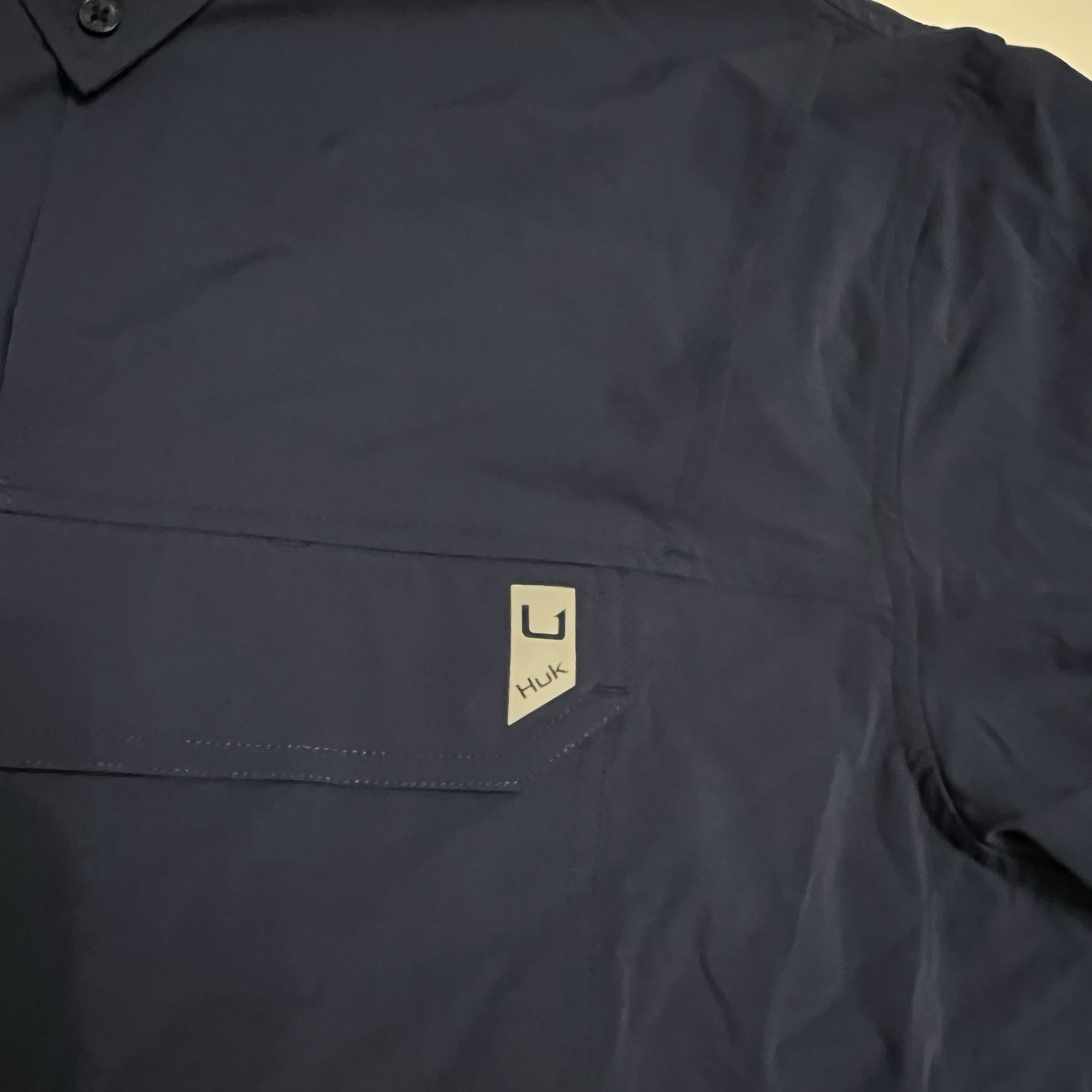Huk Creekbed Back Draft LS Men's Shirt Naval Academy XL gallery