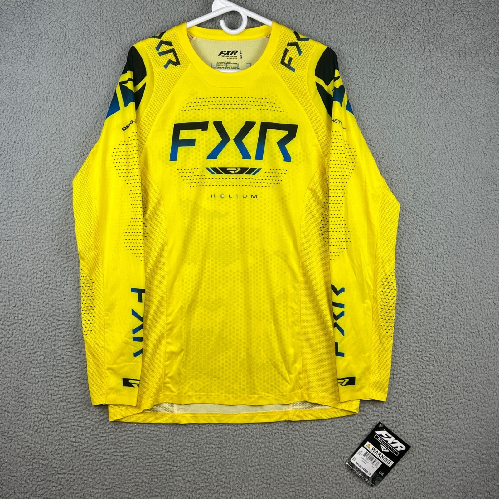 FXR Helium MX Motocross Jersey Citron Yellow Black Blue Mens Large breathable gallery