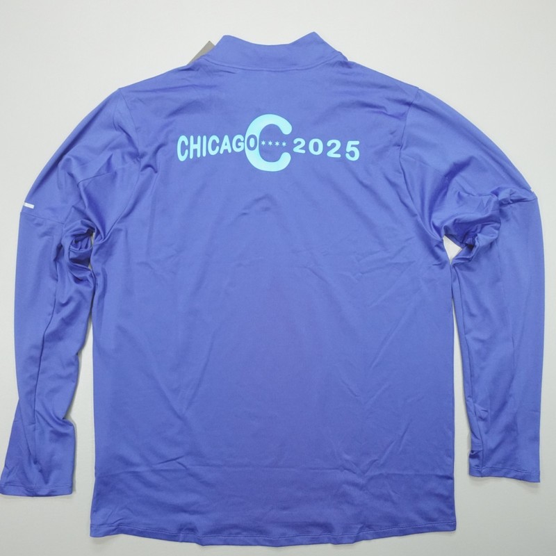 Nike Men's Bank of America Chicago Marathon 25 1/4 Zip Pullover Size L Blue gallery
