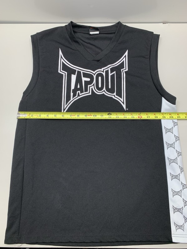 Y2K Tapout Jersey Tank Top Mens X-Large Black MMA Fighting Back gallery