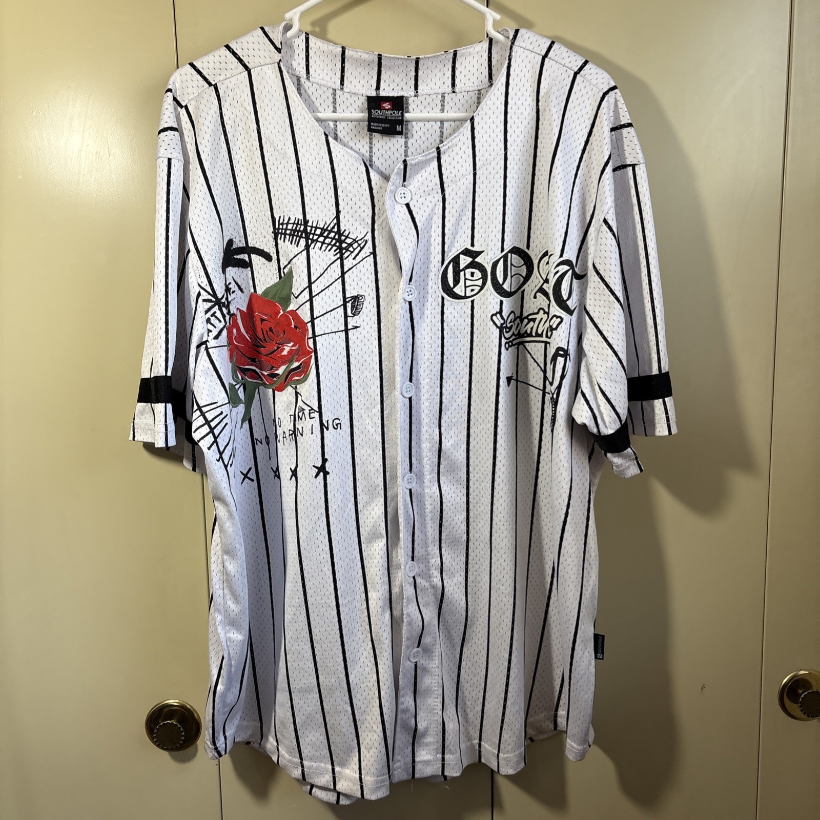 Men’s Vintage South Pole Baseball Jersey AOP Rose GOAT Size M gallery