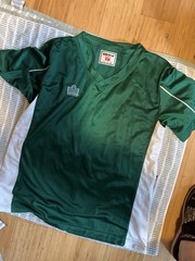 Vtg 90s Admiral Soccer Jersey Womens XL Extra Large Green White V-Neck Shirt