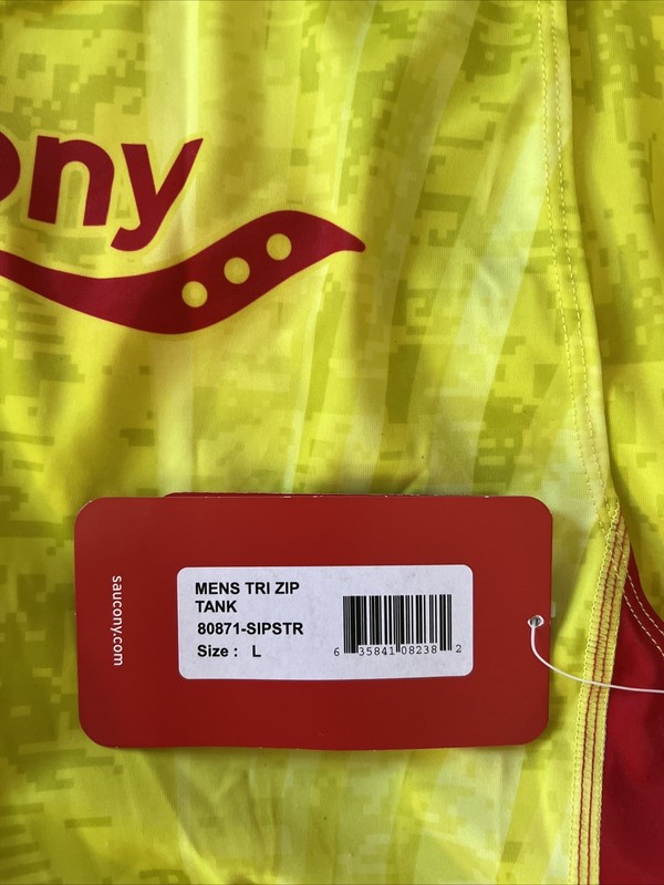 New Saucony Man Sz L Tank triLete run bike swim sleeveless lime gallery