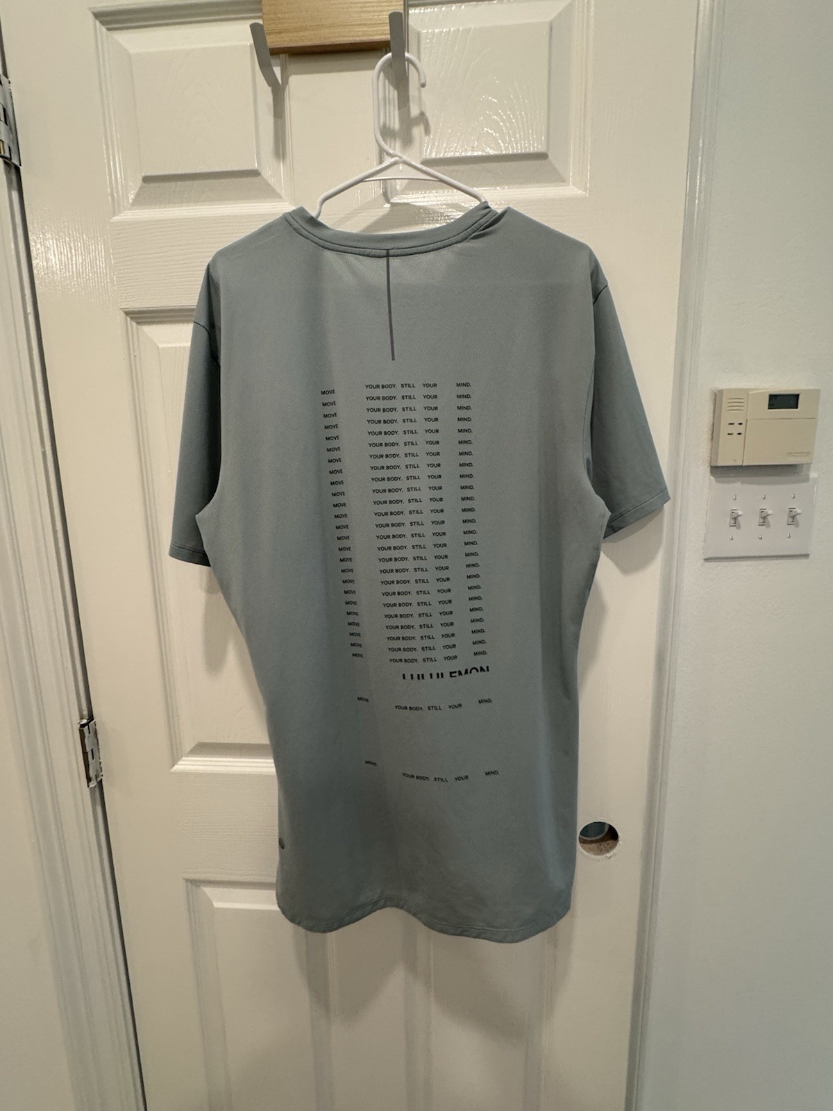 Rare Lululemon Square-Neck Running Short Sleeve Shirt Silver Blue - Large gallery