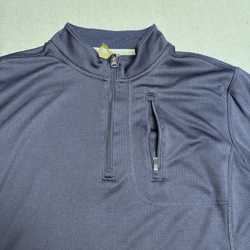 NordicTrack NT Dri Mens Medium Gray Quarter Zip Pullover Athletic Shirt Pocket gallery
