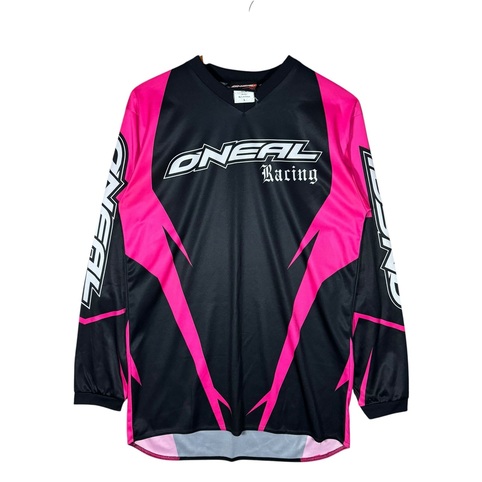 Vintage Y2K Oneal Racing Motocross Jersey Mens Large Black Pink Long Sleeve 00s gallery