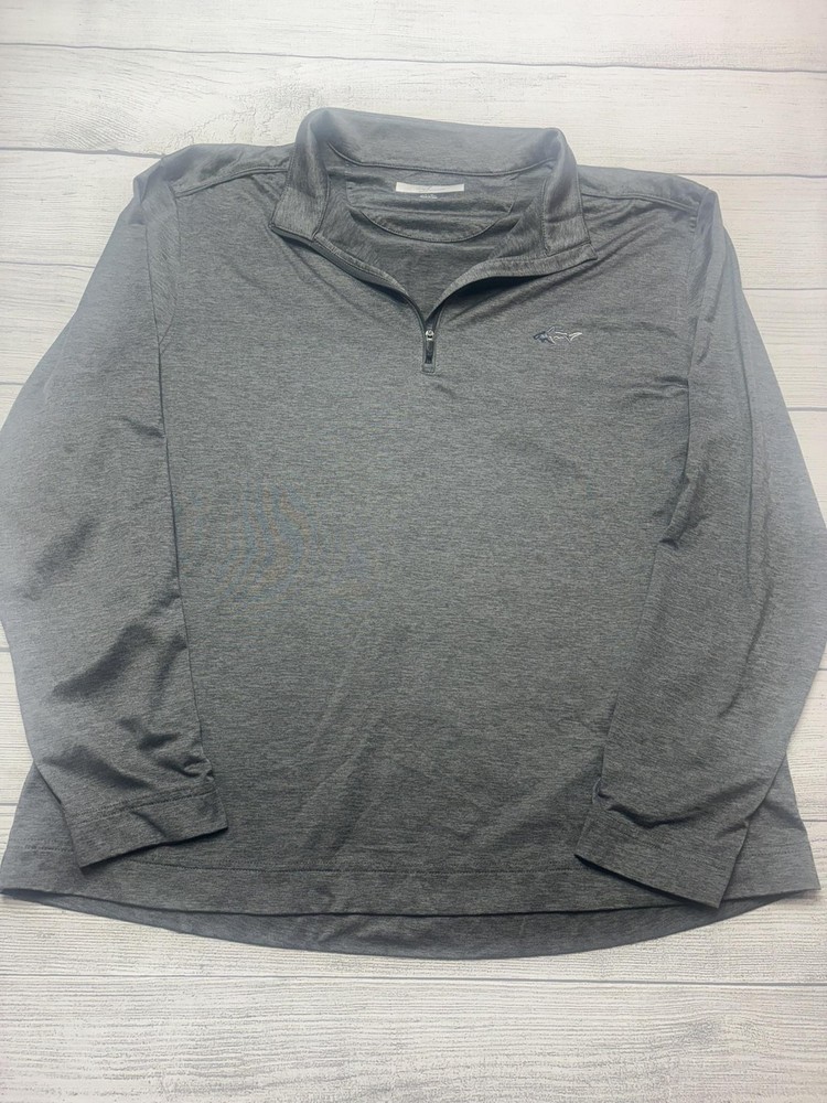 Greg Norman Pullover Mens Large Gray Long Sleeve 1/4 Zip Golf Top Stretch
