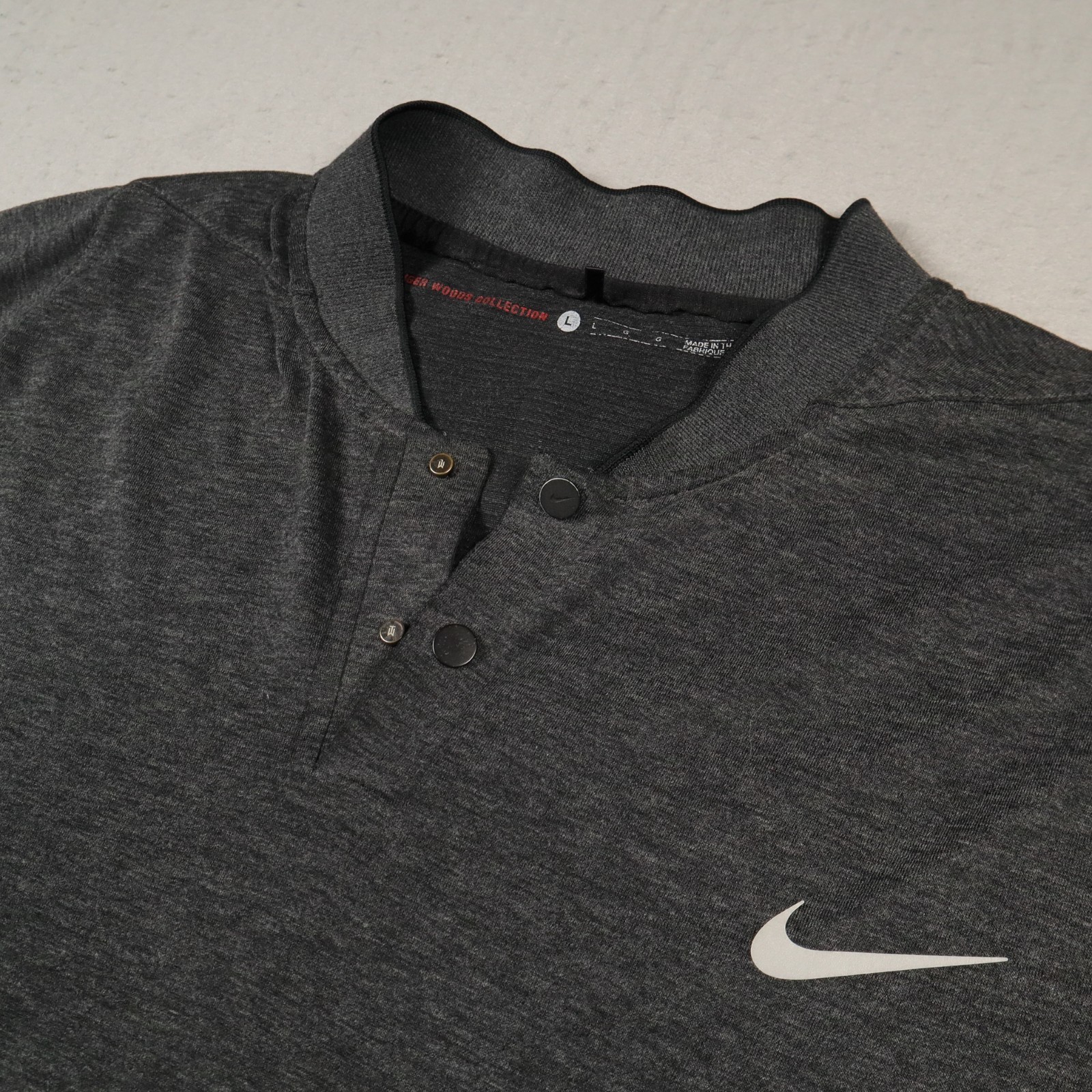 Nike Tiger Woods TW VL Max Blade Polo Shirt Men's Large 726187-032 Grey Golf gallery