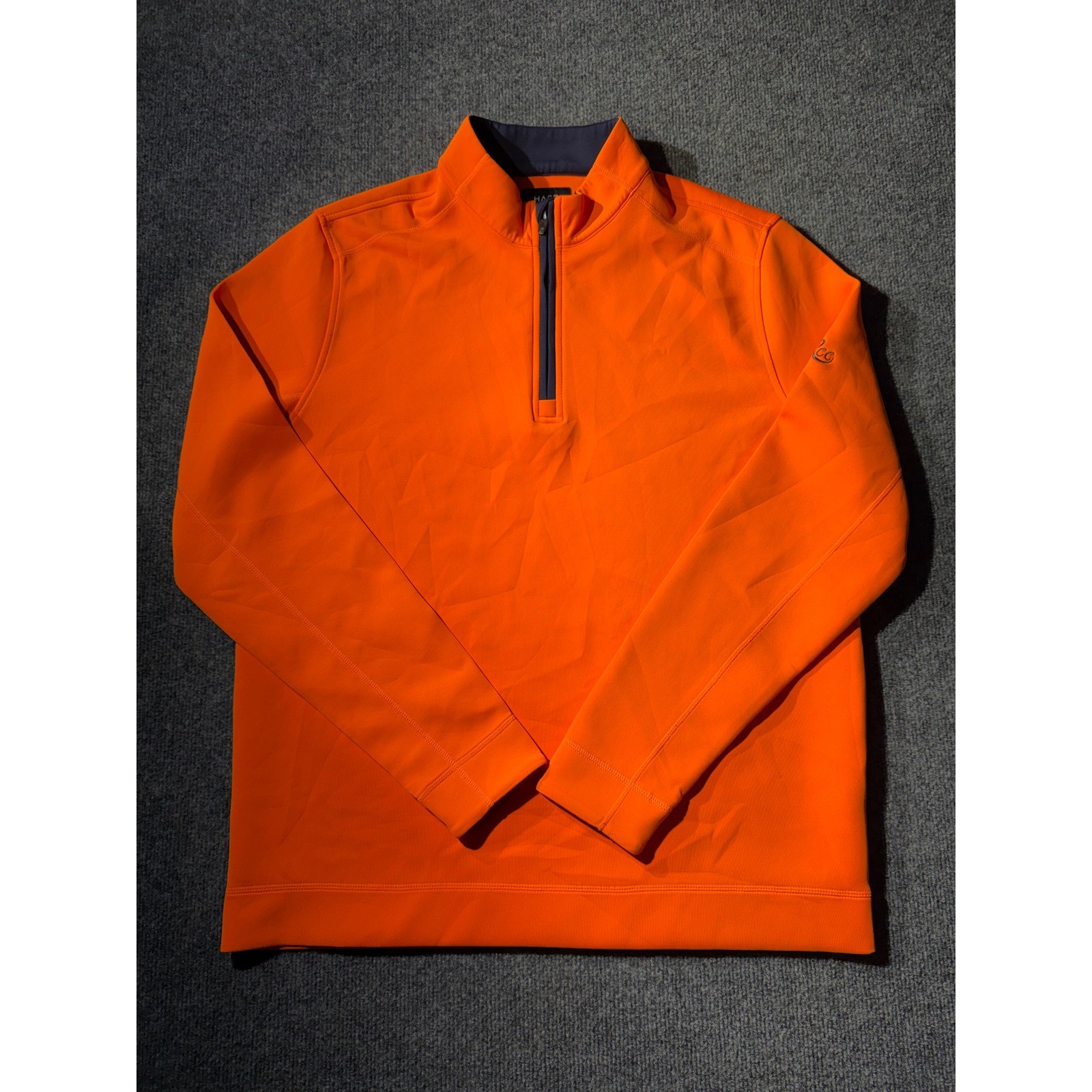 Chase 54 Mens Orange Performance 1/4 Zip Pullover Golf Shirt ME1600 Medium gallery