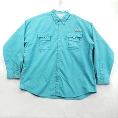 Columbia PFG Shirt Mens XL Blue Button Long Sleeve Omni-Shade Vented Fishing