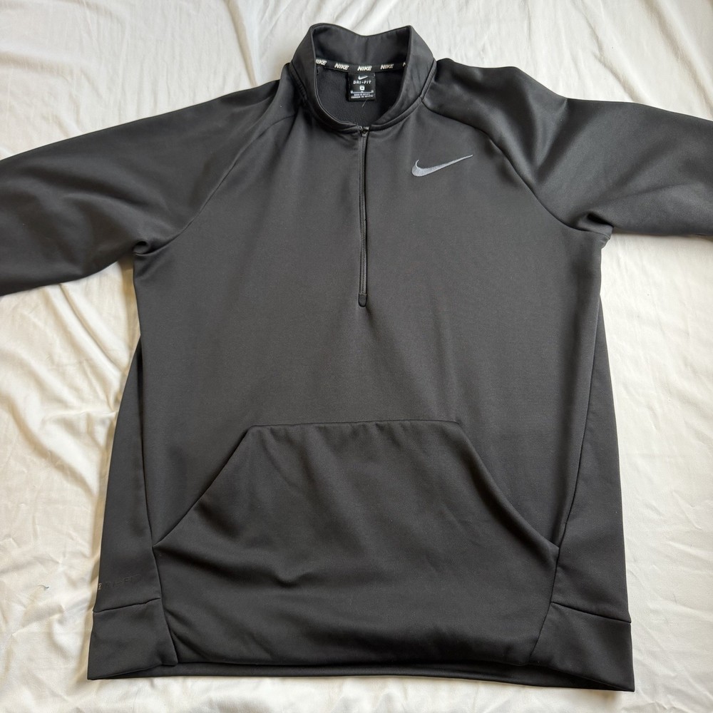 Nike Dri Fit Quarter Zip Mens Medium Black Jacket