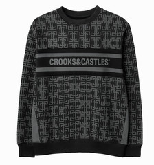 Crooks & Castles CC’s Crew Neck bundle with Joggers Blk/Gry Men’s Size XL NWT