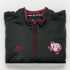 Texas A&M Aggies Adidas Black 1/4 Zip Performance Pullover Sweatshirt Men’s 2XL