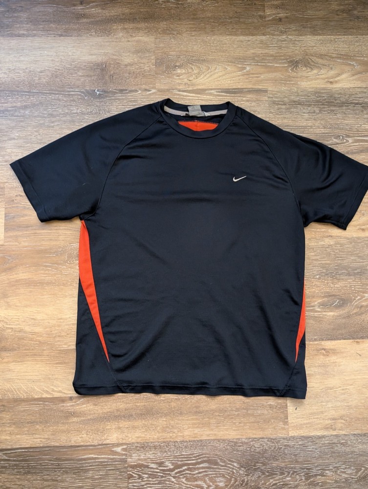 Nike Y2K Embroidered Swoosh Athletic Blue and Orange Crew Neck Tee Men’s Size L
