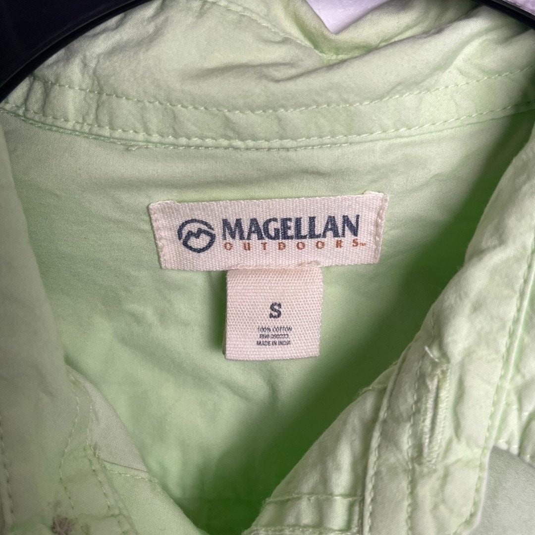 Magellan Outdoors Men's Small Green Fishing Shirt - S/S 100% Cotton Hiking gallery
