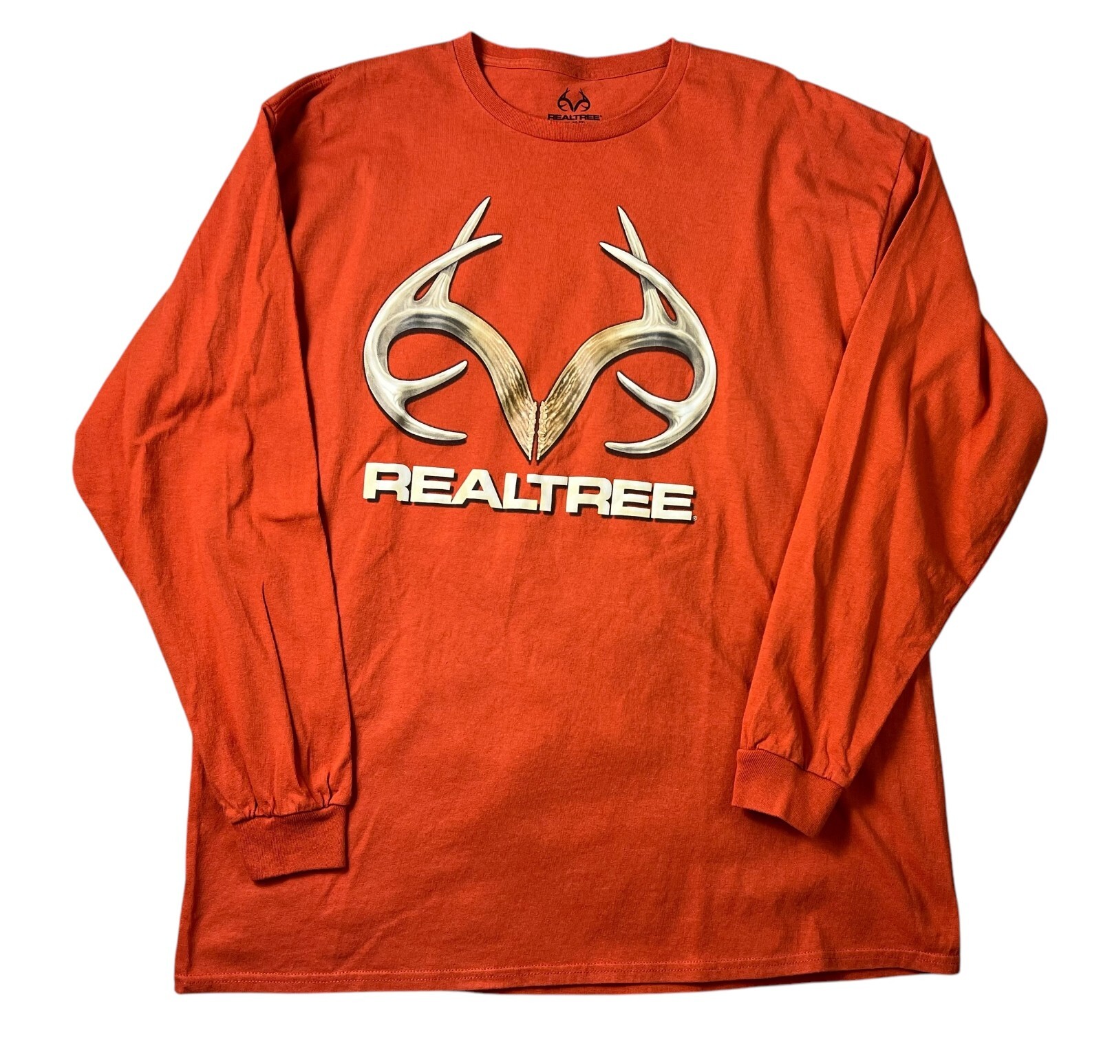 Realtree Men's Sedona Orange Long Sleeve Antler Graphic T-Shirt 2XL Hunting gallery