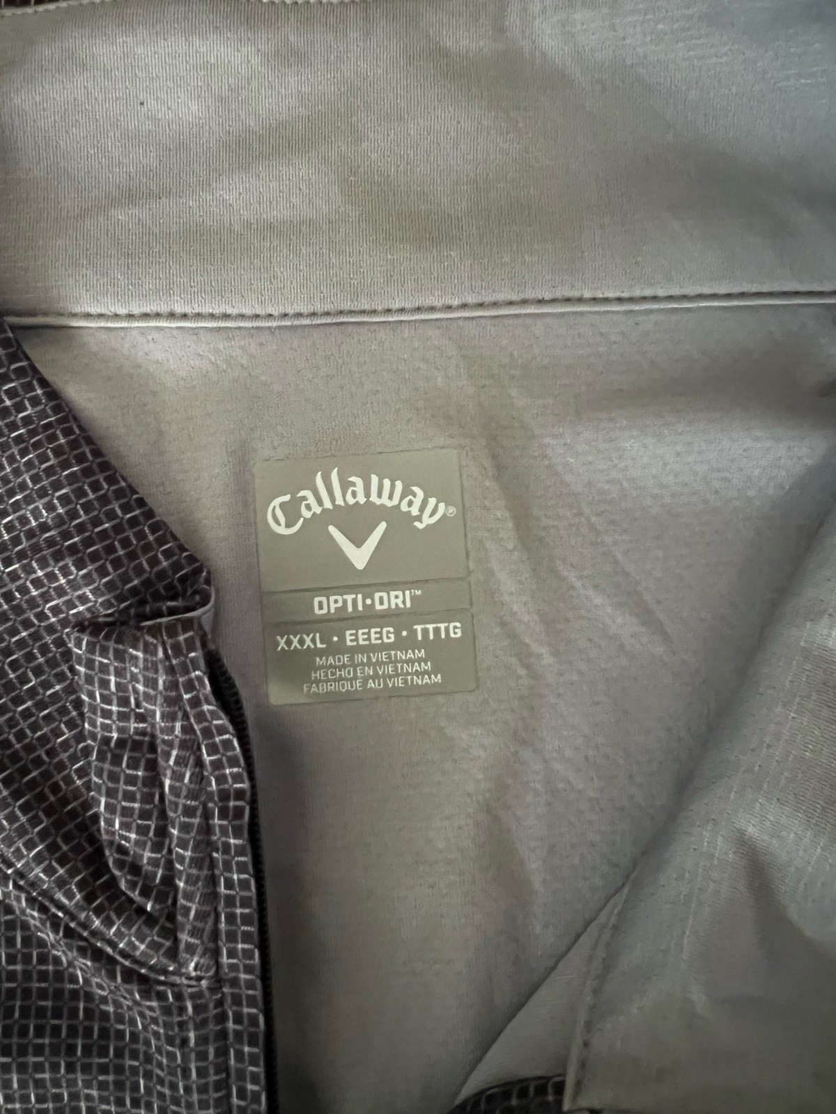 Callaway Opti-Dri Men’s XXXL Gray Quarter Zip Golf Pullover UPF Long Sleeve NWT gallery