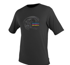 O’Neill Skins Graphic SS Rash Tee (M) Black