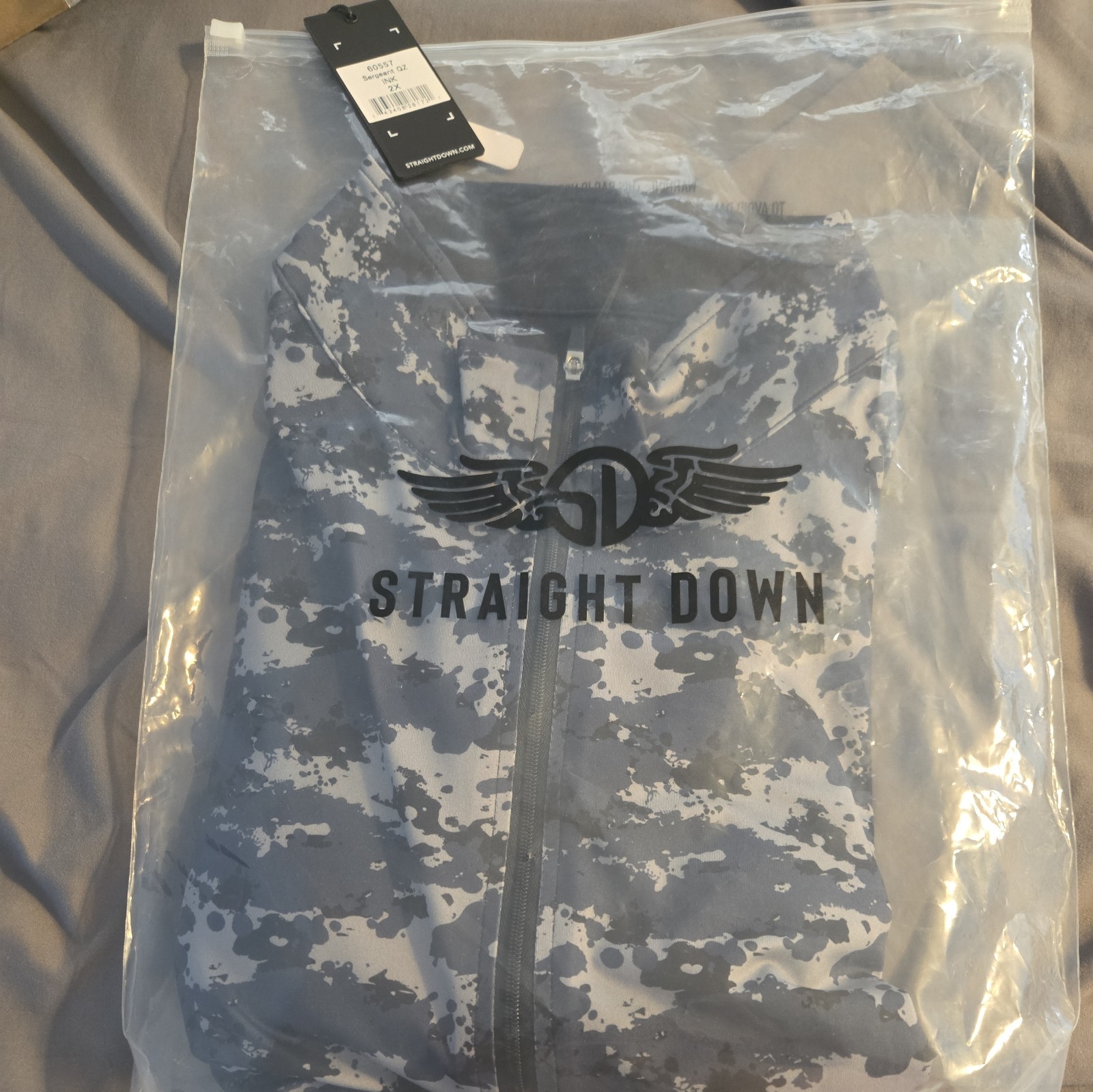 Straight Down Sergeant Pullover Men’s 2XL Camo 1/4 Zip Golf Athletic NEW gallery
