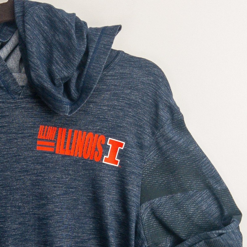 Nike Illinois Illini Hooded Tee Men’s Small Blue Dri-FIT Athletic Classic Logo gallery