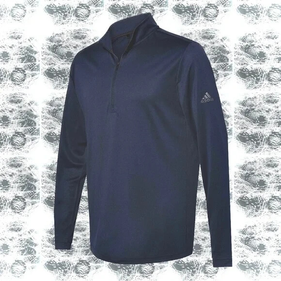 ADIDAS | L | Men’s FREELIFT Climalite Navy Blue 1/4 Zip Tech Pullover MSRP$69 gallery