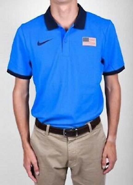 Nike Pro Elite USATF Rio Olympics Training/Travel Polo Blue 812193-406 Mens Sz S gallery