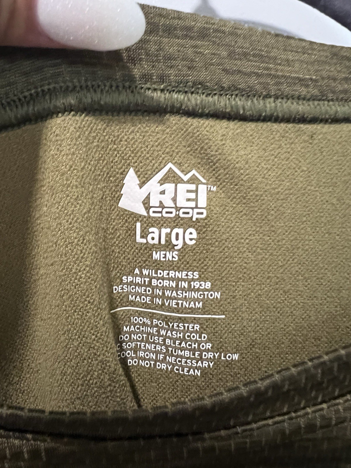REI Co-op Base Layer Shirt Men’s Large Green Long Sleeve Hiking Camping Athletic gallery