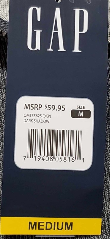 Men's Gap 1/2 Zip Pullover Grey NWT Size Medium MSRP: $59.95 gallery