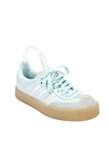 Adidas Womens Leather Low Top Lace Up Sneakers Blue Size 7.5