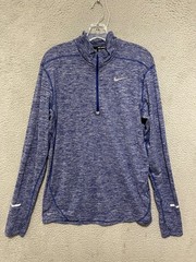 Nike Dri-Fit 1/4 Zip Pullover Modern Fit Mens Medium Blue Heathered 683485-458