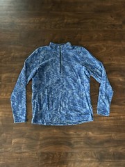 Lululemon Surge Warm 1/2 Zip Data Rush Mini Jacquard Chambray Mineral Blue Large
