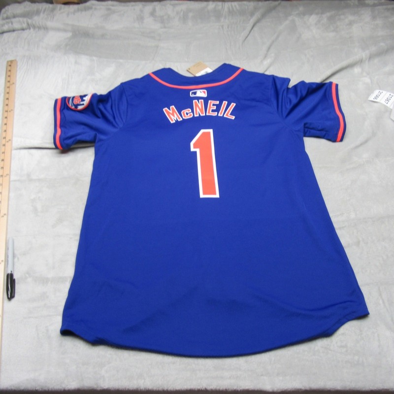 New York Mets Jersey Mens Medium Nike MLB Blue McNeil 1 Baseball Mesh $175 NEW gallery