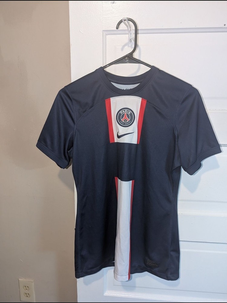 Nike Navy Paris stadium Football/Soccer Jersey with White and Red Center Stripe