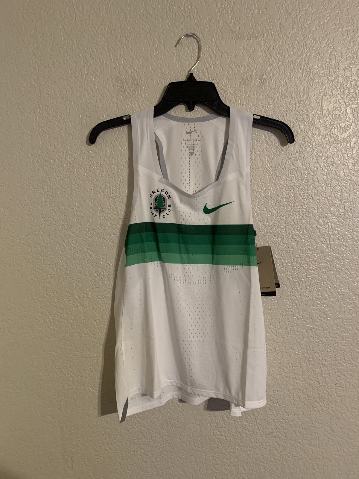 Nike Dri-Fit ADV Oregon Track Club Singlet White Green DR5812-100 Men's Size M gallery