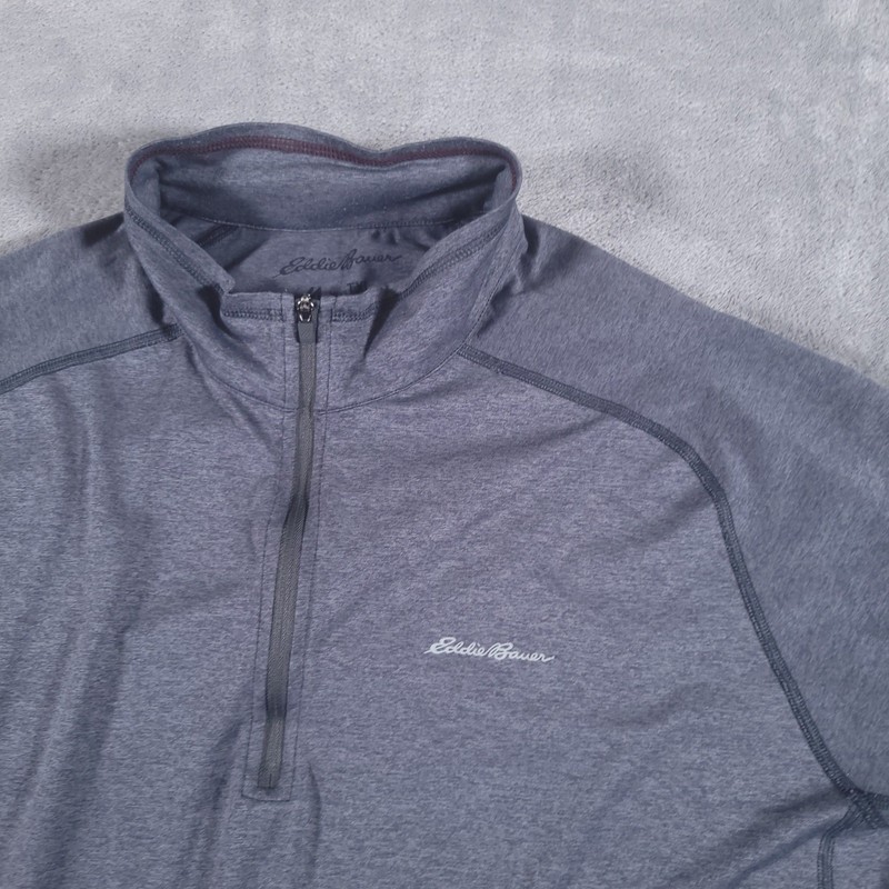Eddie Bauer Shirt Men TXL Gray 1/4 Zip FreeDry Pullover Performance Activewear gallery