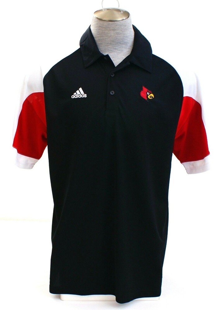 Adidas ClimaCool Black St. Louis Cardinals Short Sleeve Polo Shirt Men's L NWT