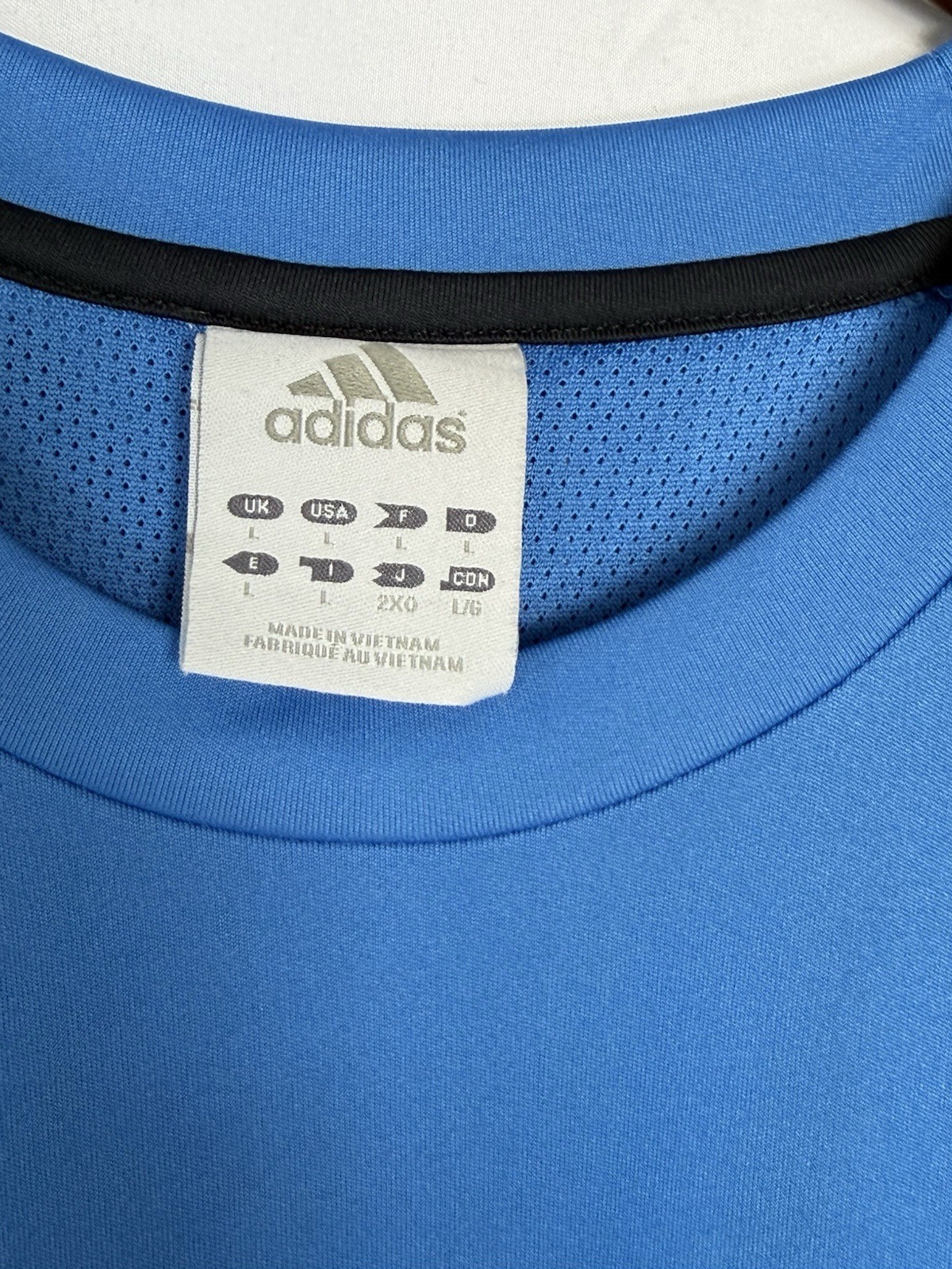 Adidas Performance Blue Athletic Shirt Men’s Short Sleeve Shirt, Large gallery