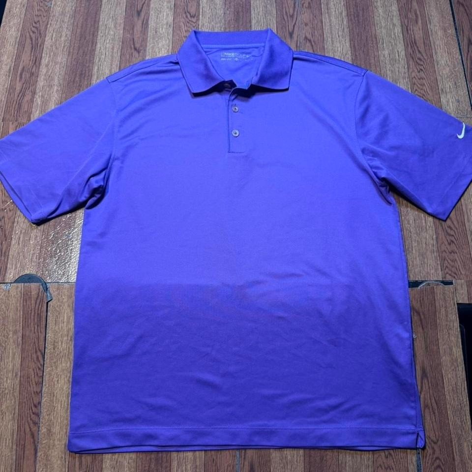 Nike Golf Purple Dri-Fit Retro Tech Sportswear Polo Button Shirt Medium gallery