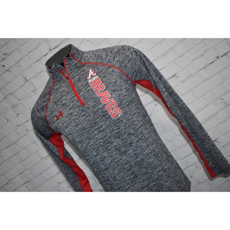 Under Armour Golf Pullover Shirt 1/4 ZIP Men Size Small Atlanta Braves Baseball gallery