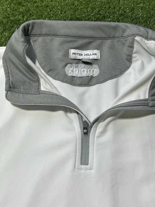 Peter Millar Perth 1/4 Zip Performance Golf Vest Mens XL Logo White gallery