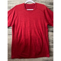 Lululemon Mens Metal Vent Tech Short Sleeve Shirt Red Heathered Size Medium