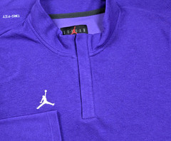 Jordan Men Purple Long Sleeve 1/4 Zip Basketball XL Pullover White Jumpman Soft